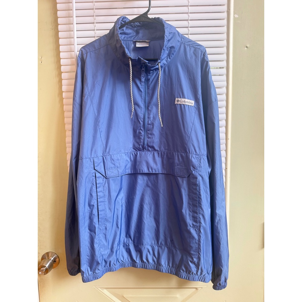 Columbia Mens XXL Blue Half Zip Anorak Windbreaker Jacket XM5718